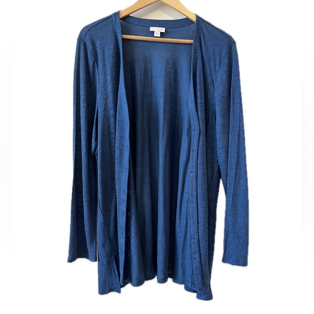 Love Linen J. Jill Cardigan Button Front Natural Fiber Breathable Airy Summer XL